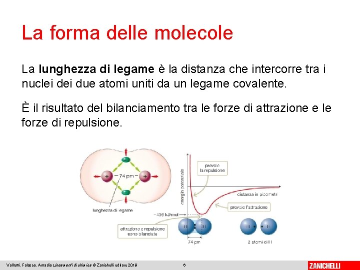 La forma delle molecole La lunghezza di legame è la distanza che intercorre tra