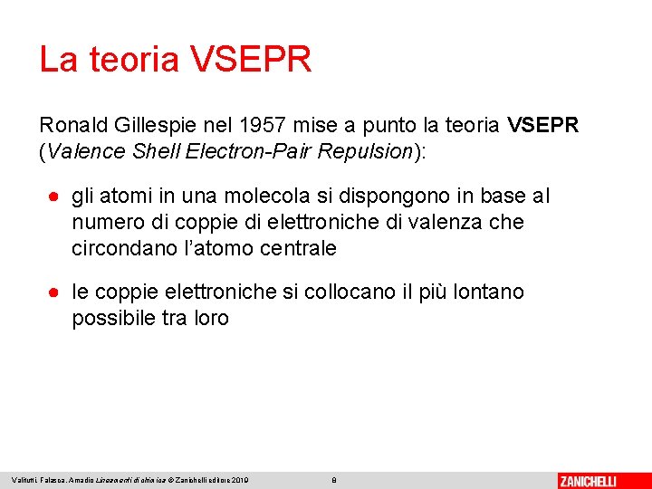 La teoria VSEPR Ronald Gillespie nel 1957 mise a punto la teoria VSEPR (Valence