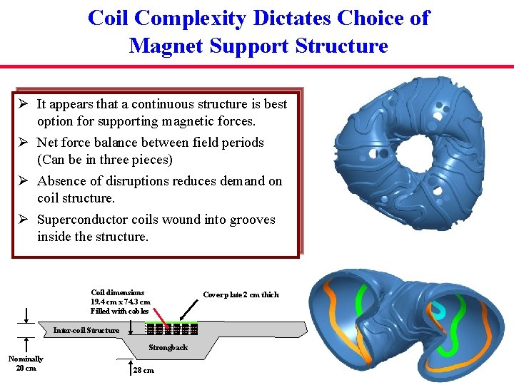 Coil Complexity Dictates Choice of Magnet Support Structure Ø It appears that a continuous