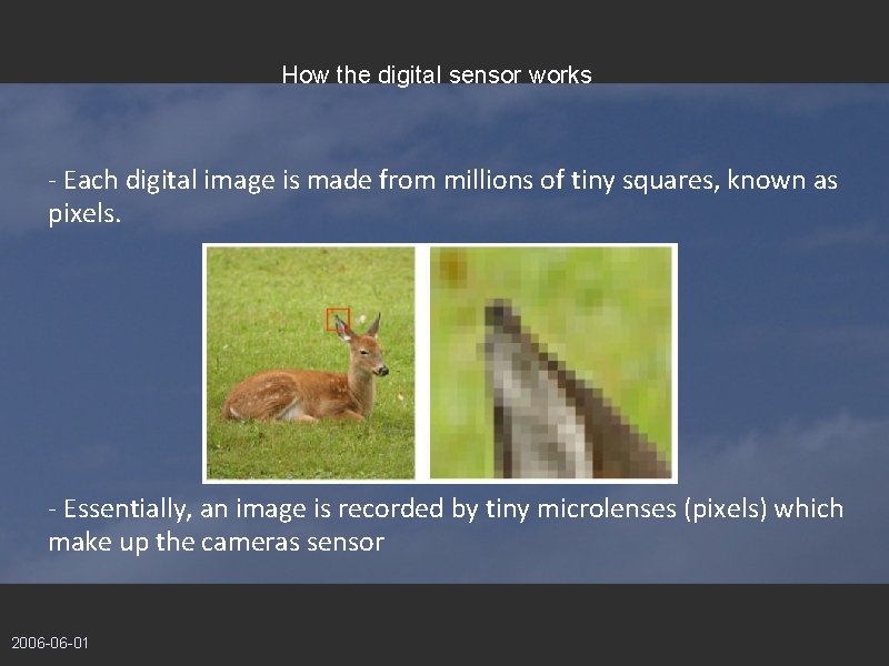 How the digital sensor works - Each digital image is made from millions of