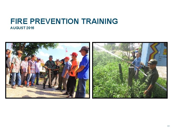 FIRE PREVENTION TRAINING AUGUST 2016 12 