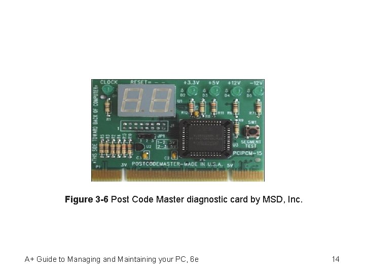 Figure 3 -6 Post Code Master diagnostic card by MSD, Inc. A+ Guide to