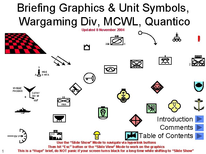 Briefing Graphics & Unit Symbols, Wargaming Div, MCWL, Quantico Updated 8 November 2004 208