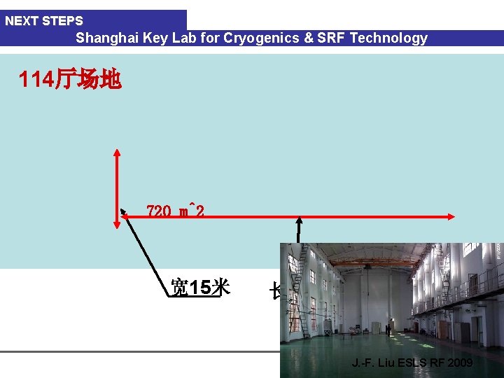 NEXT STEPS Shanghai Key Lab for Cryogenics & SRF Technology 114厅场地 720 m^2 宽