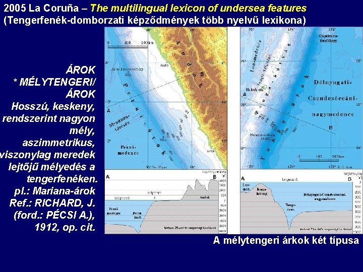 2005 La Coruña – The multilingual lexicon of undersea features (Tengerfenék-domborzati képződmények több nyelvű 2005 La Coruña – The multilingual lexicon of undersea features (Tengerfenék-domborzati képződmények több nyelvű