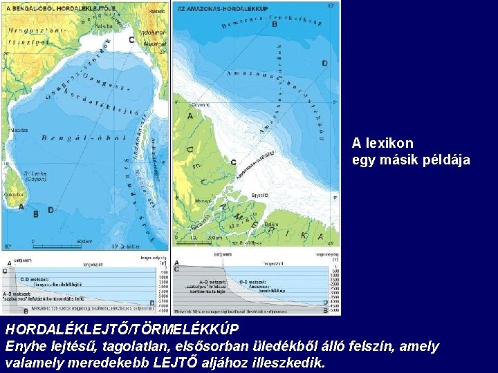 A lexikon egy másik példája HORDALÉKLEJTŐ/TÖRMELÉKKÚP Enyhe lejtésű, tagolatlan, elsősorban üledékből álló felszín, amely A lexikon egy másik példája HORDALÉKLEJTŐ/TÖRMELÉKKÚP Enyhe lejtésű, tagolatlan, elsősorban üledékből álló felszín, amely