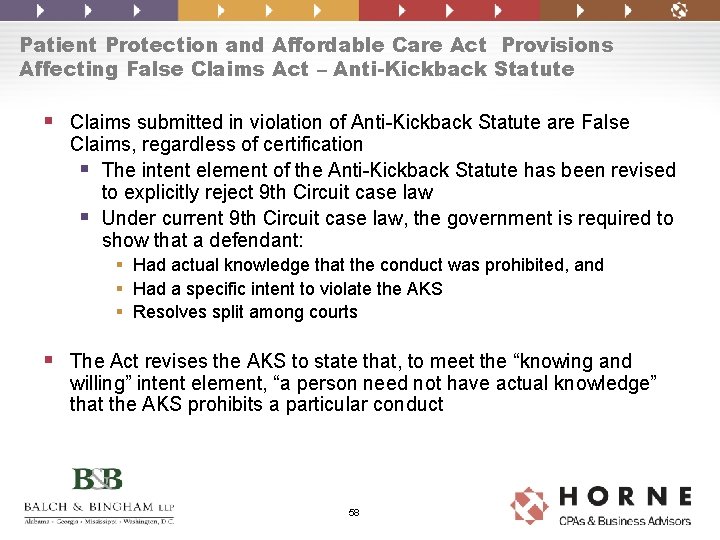 Patient Protection and Affordable Care Act Provisions Affecting False Claims Act – Anti-Kickback Statute