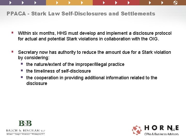 PPACA - Stark Law Self-Disclosures and Settlements § Within six months, HHS must develop PPACA - Stark Law Self-Disclosures and Settlements § Within six months, HHS must develop