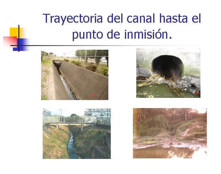Trayectoria del canal hasta el punto de inmisión. 