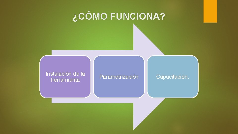 ¿CÓMO FUNCIONA? Instalación de la herramienta Parametrización Capacitación. 