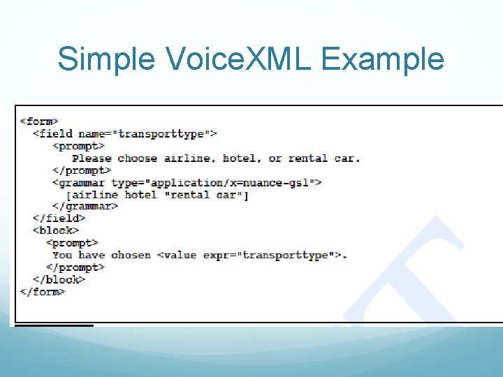 Simple Voice. XML Example 