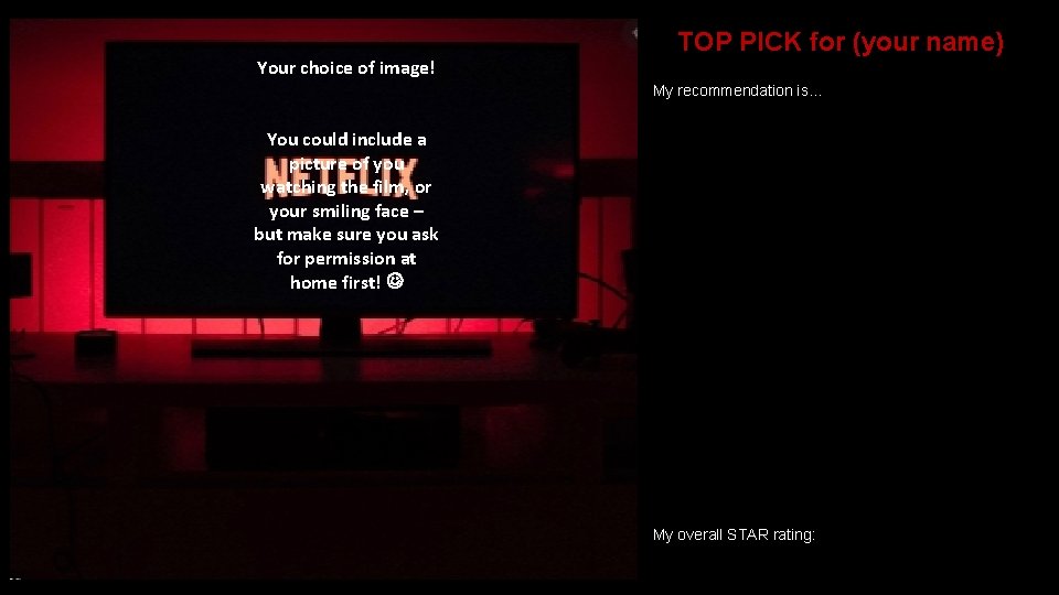 Your choice of image! TOP PICK for (your name) My recommendation is… You could Your choice of image! TOP PICK for (your name) My recommendation is… You could