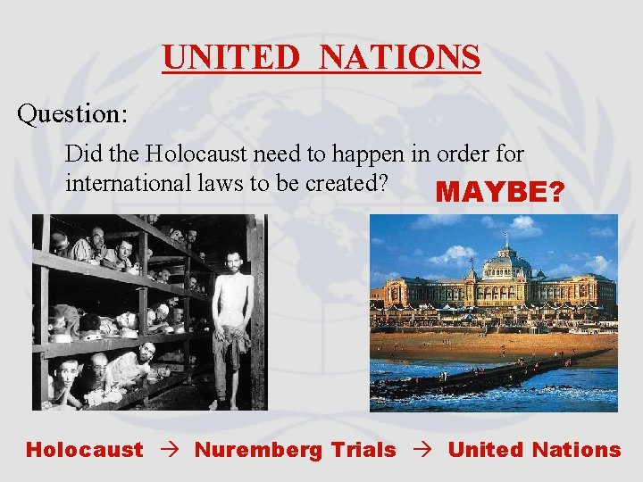 UNITED NATIONS Question: Did the Holocaust need to happen in order for international laws UNITED NATIONS Question: Did the Holocaust need to happen in order for international laws