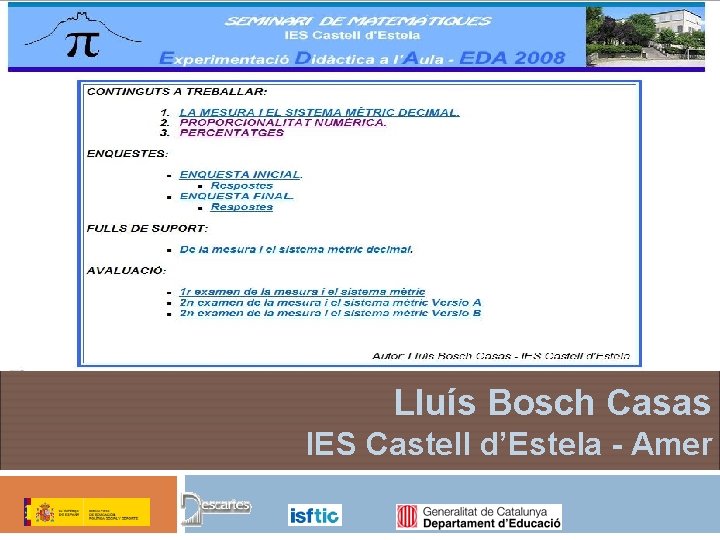 Lluís Bosch Casas IES Castell d’Estela - Amer 