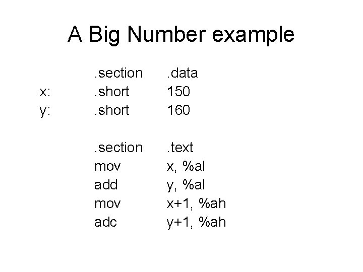 A Big Number example x: y: . section. short . data 150 160 . A Big Number example x: y: . section. short . data 150 160 .