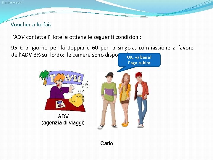 © R. Ramondetti Voucher a forfait l’ADV contatta l’Hotel e ottiene le seguenti condizioni: