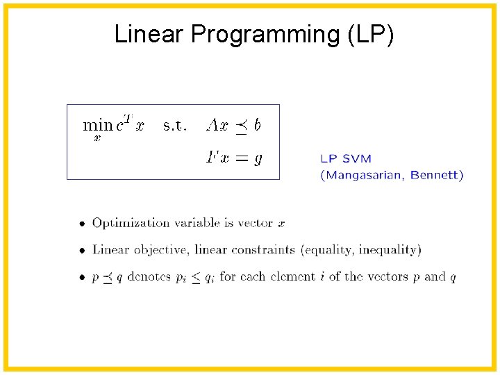 Linear Programming (LP) 