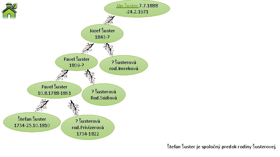 Ján Šuster 7. 7. 1888 -24. 2. 1971 Jozef Šuster 1843 -? Pavel Šuster