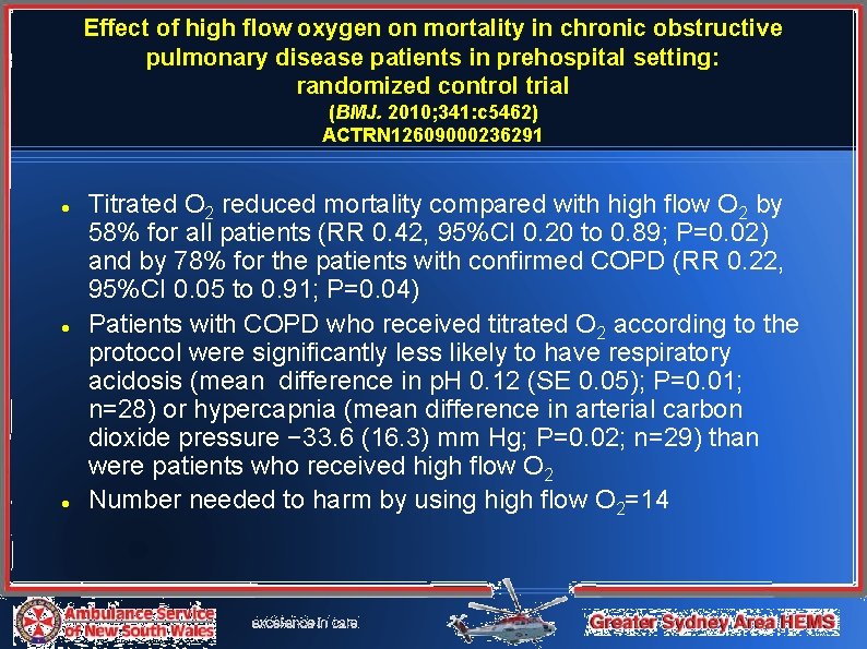 Effect of high flow oxygen on mortality in chronic obstructive pulmonary disease patients in