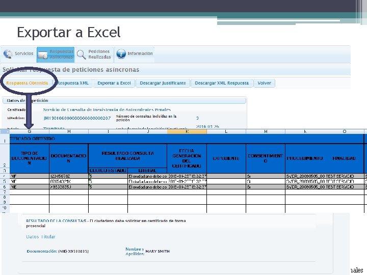 Exportar a Excel Portfolio SCSP – Cliente Ligero v 3. 7. 2 – Servicio