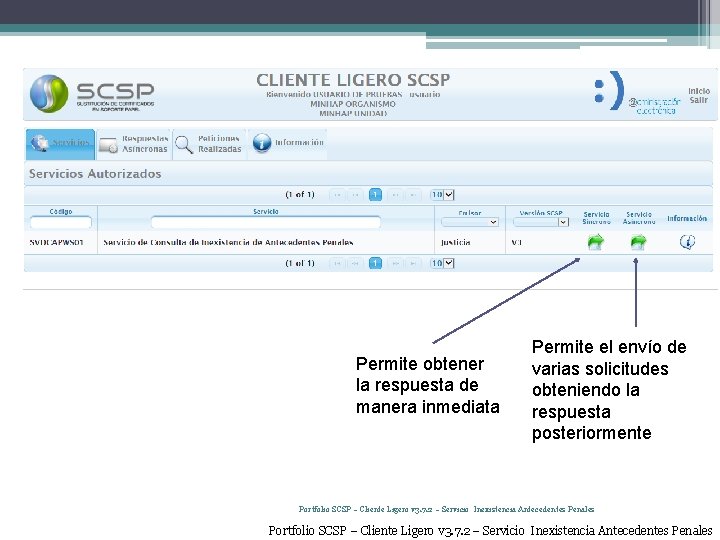 Permite obtener la respuesta de manera inmediata Permite el envío de varias solicitudes obteniendo