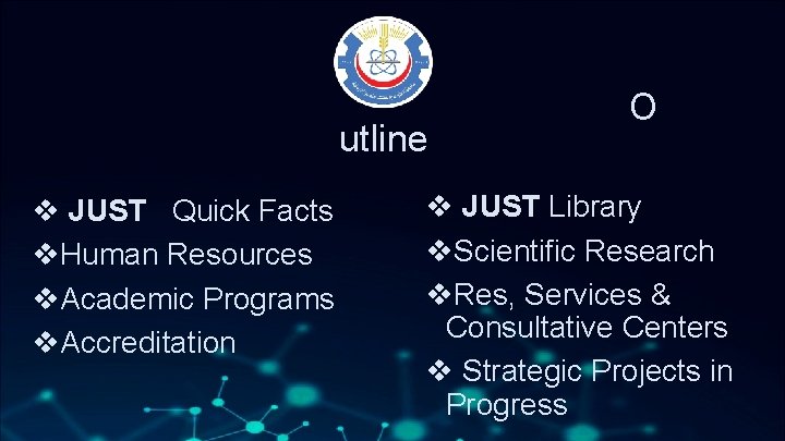 utline v JUST Quick Facts v. Human Resources v. Academic Programs v. Accreditation O