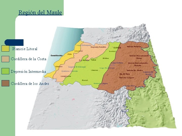 Región del Maule Planicie Litoral Cordillera de la Costa Depresión Intermedia Cordillera de los Región del Maule Planicie Litoral Cordillera de la Costa Depresión Intermedia Cordillera de los