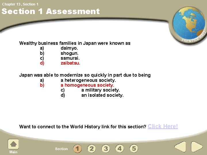 Chapter 13 , Section 1 Assessment Wealthy business families in Japan were known as