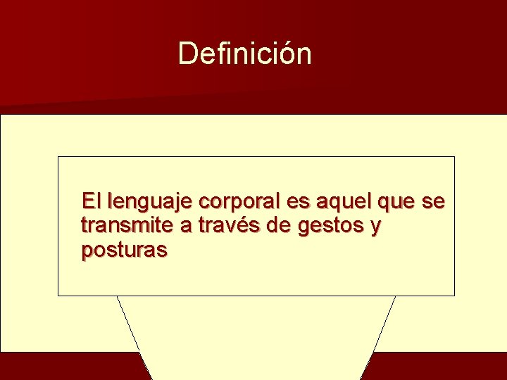 Definición El lenguaje corporal es aquel que se transmite a través de gestos y