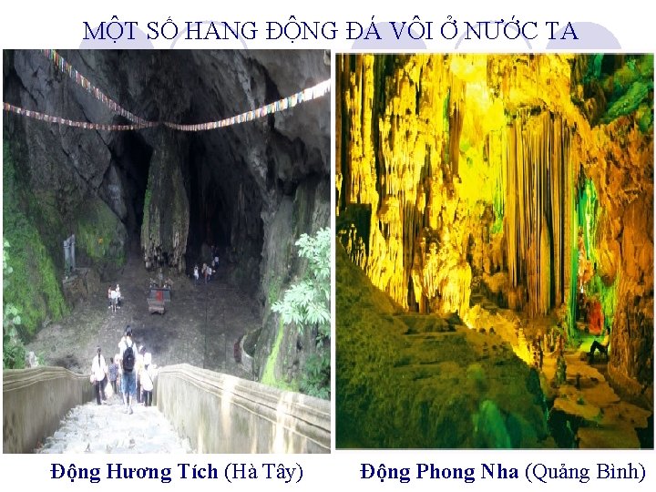 MỘT SỐ HANG ĐỘNG ĐÁ VÔI Ở NƯỚC TA Động Hương Tích (Hà Tây)