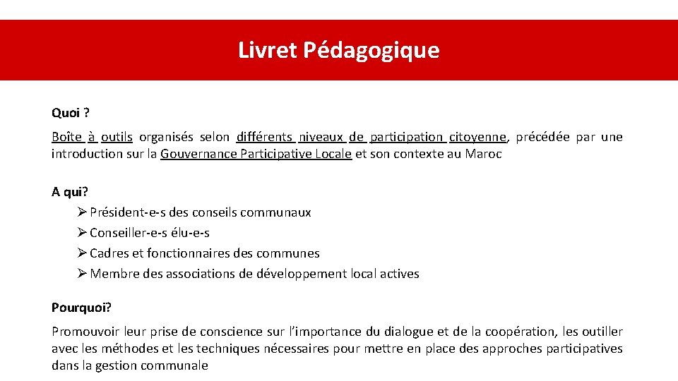 Gouvernance Participative Locale Kit Pdagogique Plan de la