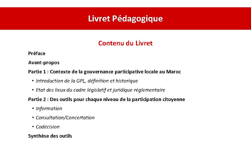 Gouvernance Participative Locale Kit Pdagogique Plan de la