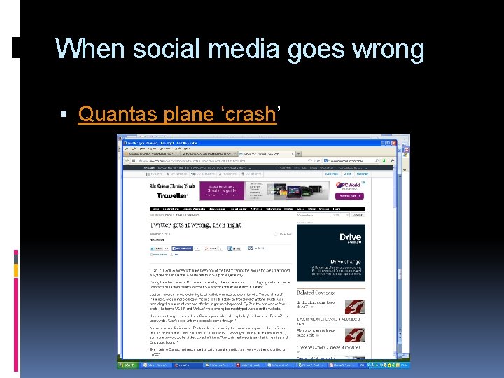 When social media goes wrong Quantas plane ‘crash’ 