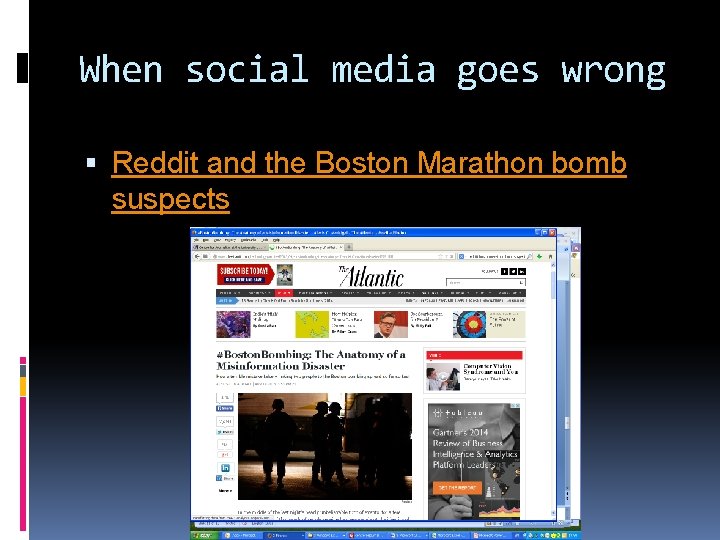 When social media goes wrong Reddit and the Boston Marathon bomb suspects 