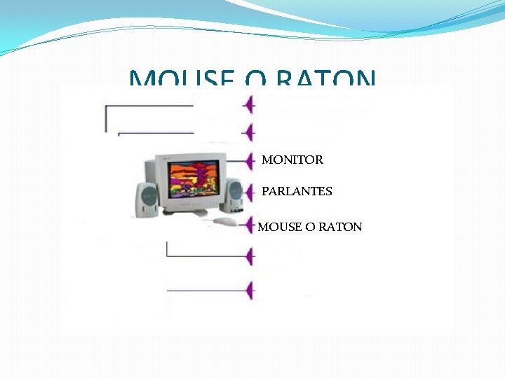 MOUSE O RATON MONITOR PARLANTES MOUSE O RATON 