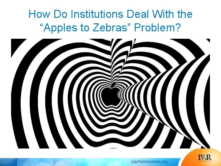How Do Institutions Deal With the “Apples to Zebras” Problem? 
