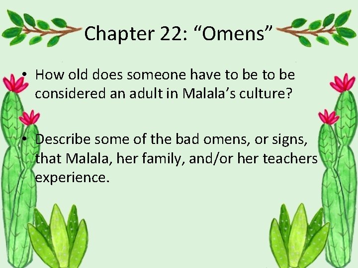 Chapter 22: “Omens” • How old does someone have to be considered an adult