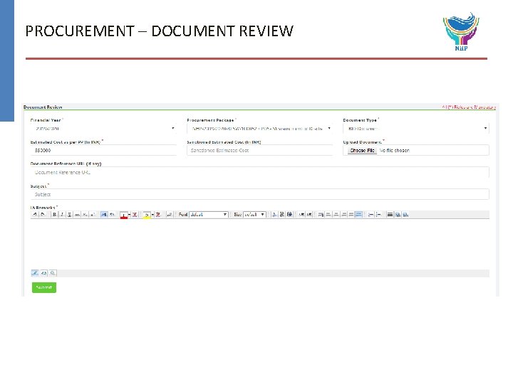 PROCUREMENT – DOCUMENT REVIEW 