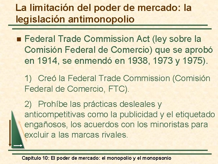 La limitación del poder de mercado: la legislación antimonopolio n Federal Trade Commission Act