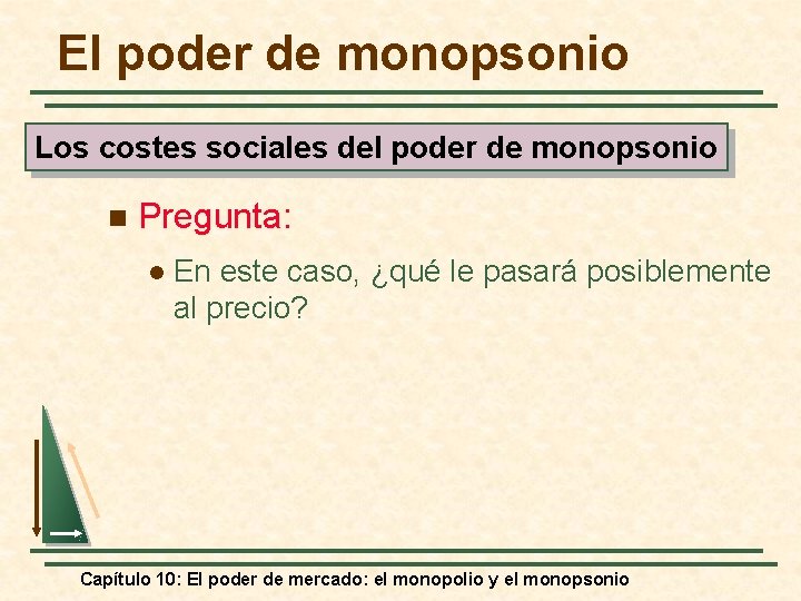 El poder de monopsonio Los costes sociales del poder de monopsonio n Pregunta: l