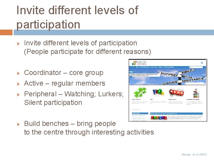 Invite different levels of participation Ø Ø Ø Invite different levels of participation (People Invite different levels of participation Ø Ø Ø Invite different levels of participation (People