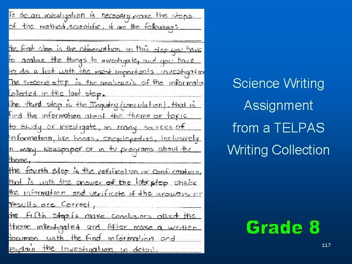 Science Writing Assignment from a TELPAS Writing Collection 117 