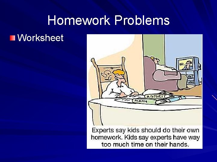 Homework Problems Worksheet 