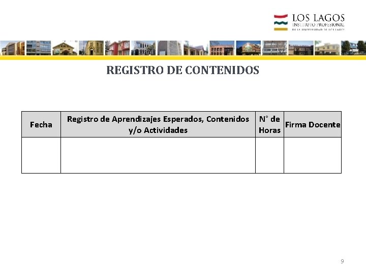 REGISTRO DE CONTENIDOS Fecha Registro de Aprendizajes Esperados, Contenidos N° de Firma Docente y/o