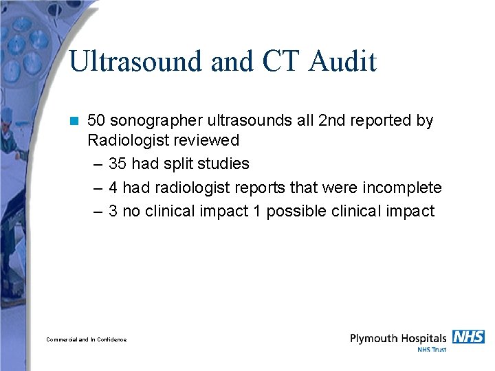 Ultrasound and CT Audit n 50 sonographer ultrasounds all 2 nd reported by Radiologist