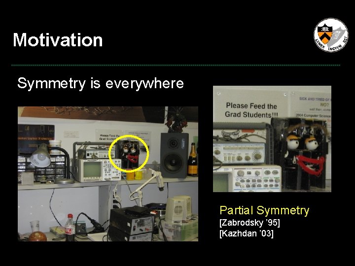 Motivation Symmetry is everywhere Partial Symmetry [Zabrodsky ’ 95] [Kazhdan ’ 03] 