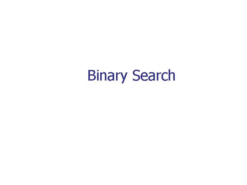 Binary Search 