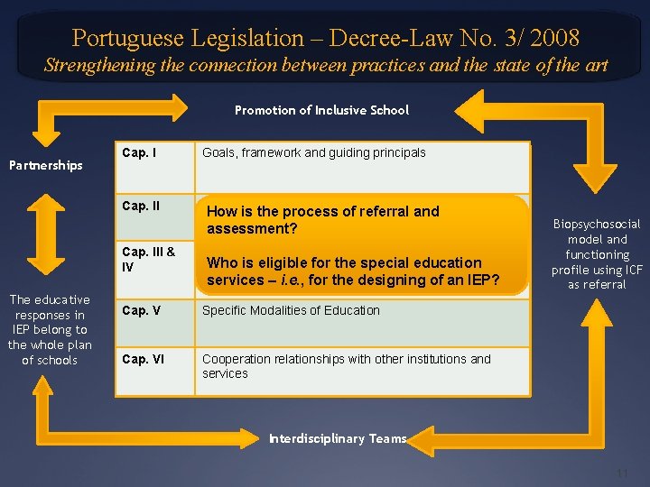 Portuguese Legislation – Decree-Law No. 3/ 2008 Strengthening the connection between practices and the