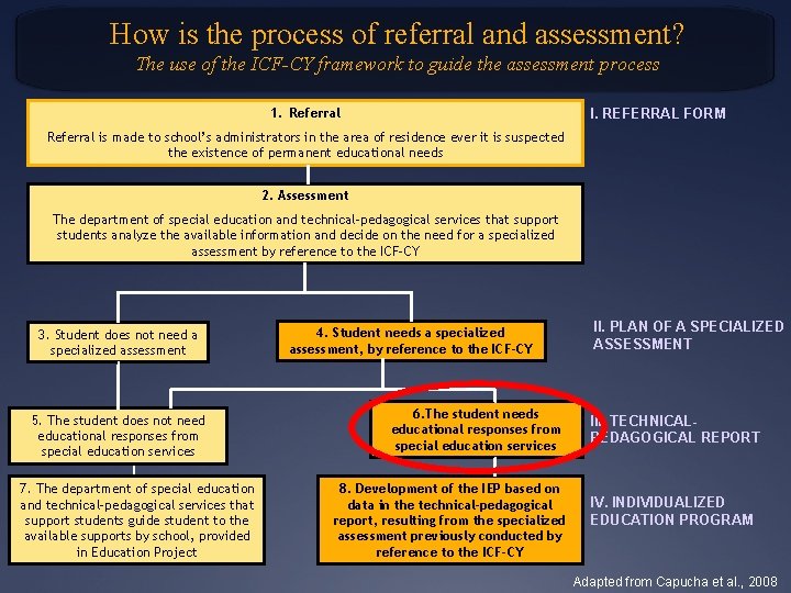 How is the process of referral and assessment? The use of the ICF-CY framework