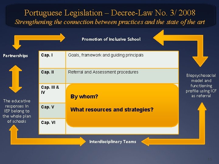 Portuguese Legislation – Decree-Law No. 3/ 2008 Strengthening the connection between practices and the